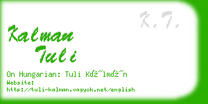 kalman tuli business card